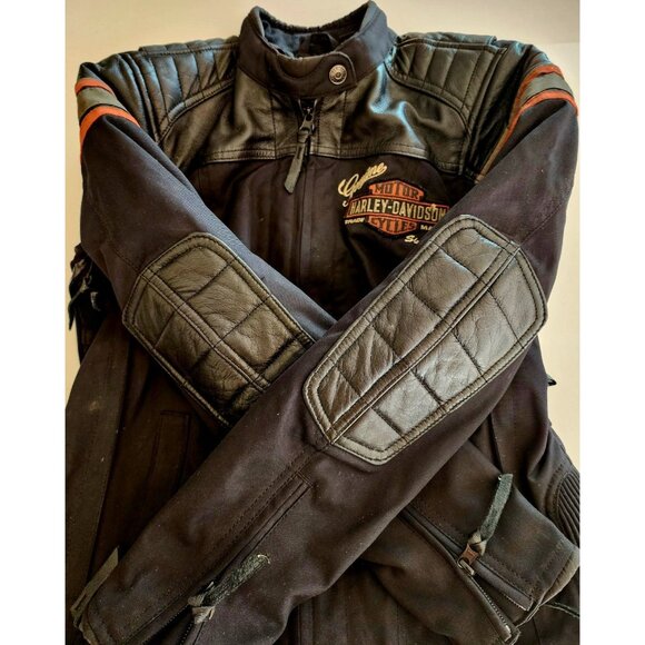 Harley Davidson Women’s Riding Jacket Leather Textile Medium 98165-18VW BAGS1 - Picture 4 of 6